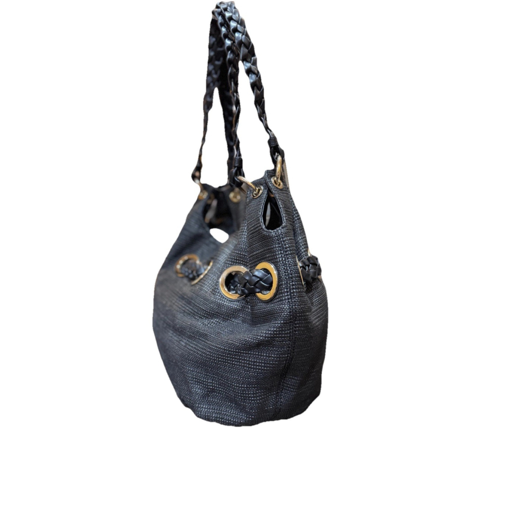 Michael Kors Camden Large Straw Tote Trimmed In Leather - Picture 5 of 15